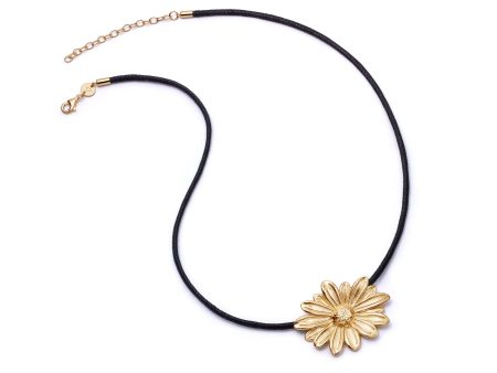 Daisy Large Cord Flower Necklace 18ct Gold Plate Online