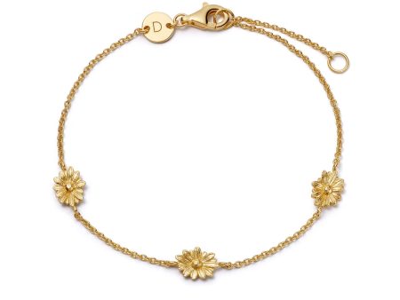 Daisy Chain Flower Bracelet 18ct Gold Plate Supply