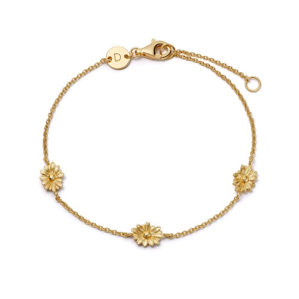 Daisy Chain Flower Bracelet 18ct Gold Plate Supply