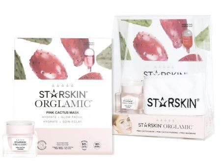 STARTSKIN The Orglamic™ Collection Set 3PCS, Pudding + Pink Cactus Mask + Headband Hot on Sale