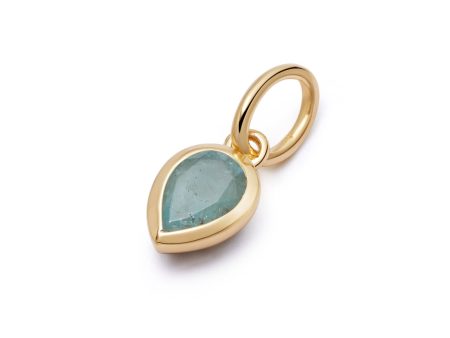 Aquamarine March Birthstone Charm Pendant 18ct Gold Plate For Discount