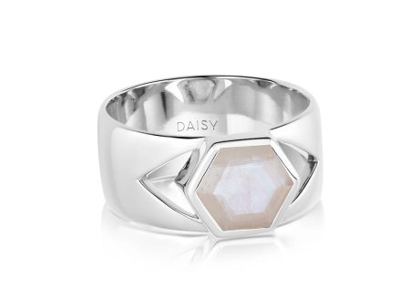 Beloved Bold Moonstone Band Ring Sterling Silver Sale