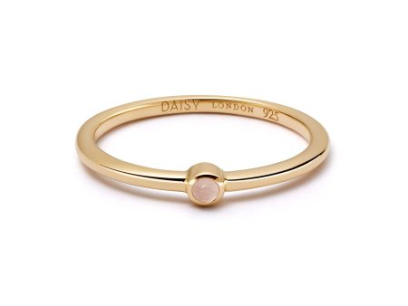 Rose Quartz Healing Stone Ring 18ct Gold Plate Fashion