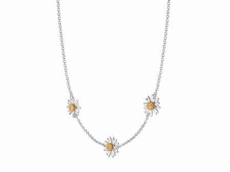 Three English Daisy Chain Necklace Sterling Silver For Cheap