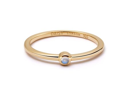 Rainbow Moonstone Healing Stone Ring 18ct Gold Plate Hot on Sale