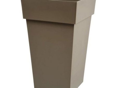 Plant pot EDA Tuscan Taupe Squared polypropylene (39 x 39 x 65 cm) Fashion