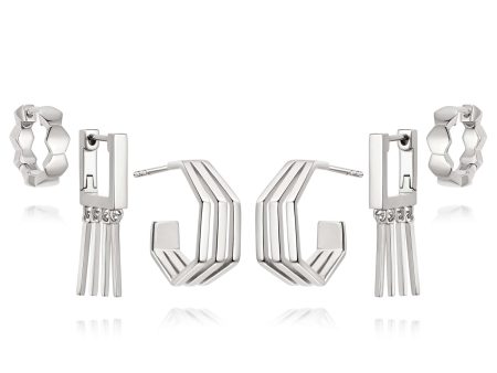 Ultimate Silver Siren Huggie Earring Stack Online