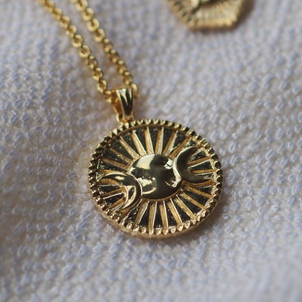 Estée Lalonde Goddess Medallion Pendant Necklace 18Ct Gold Plate For Cheap