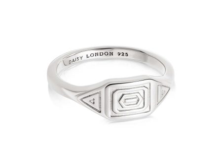 Aztec Stamped Signet Ring Sterling Silver Online