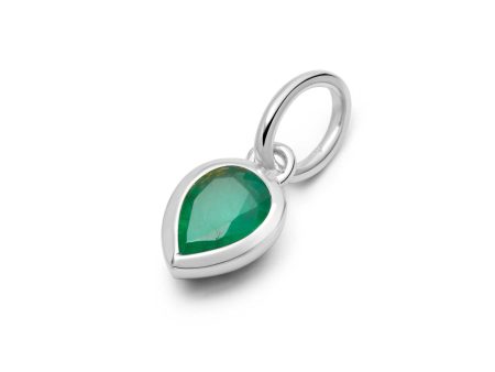 Emerald May Birthstone Charm Pendant Sterling Silver Online Sale