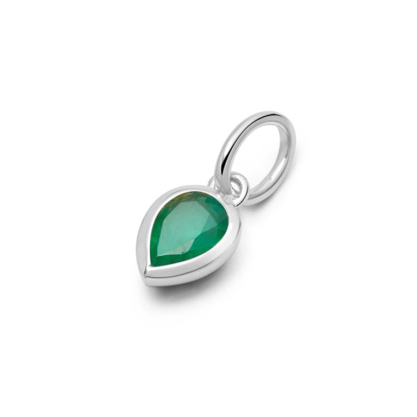 Emerald May Birthstone Charm Pendant Sterling Silver Online Sale