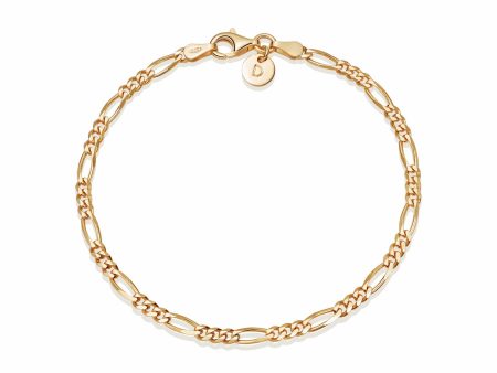 Fine Figaro Chain Bracelet 18ct Gold Plate on Sale