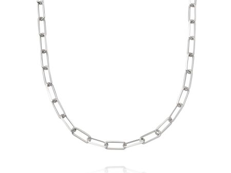 Estée Lalonde Large Open Box Chain Necklace Sterling Silver on Sale