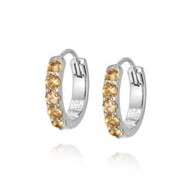 Beloved Citrine Huggie Earrings Sterling Silver For Cheap