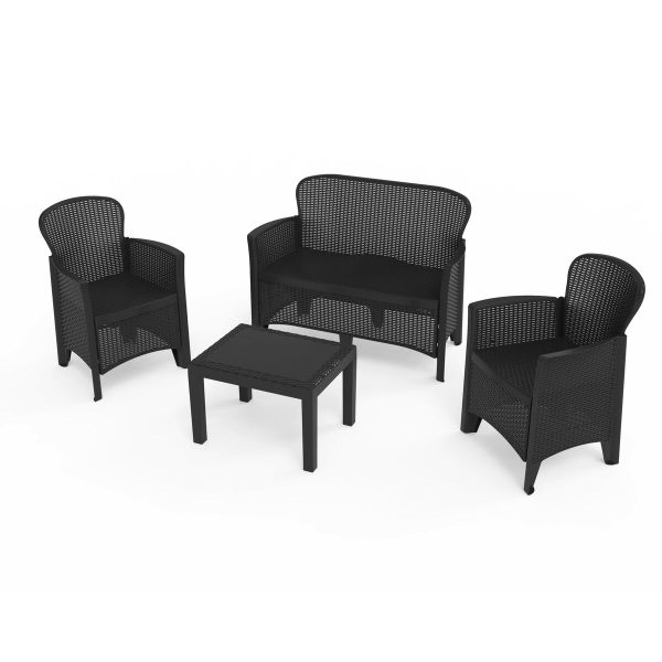 Garden furniture IPAE Progarden Jungle jun06can Anthracite (4 Pieces) Online now