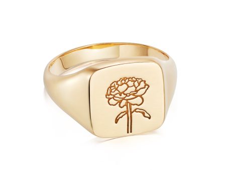 Rose Signet Ring 18ct Gold Plate For Cheap