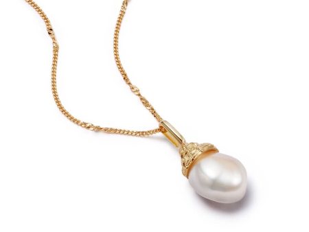 Baroque Pearl Shell Necklace 18ct Gold Plate Online