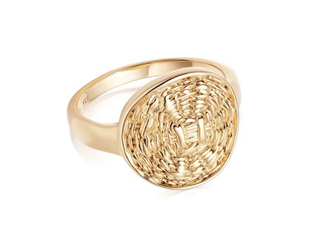 Woven Coin Ring 18ct Gold Plate Online