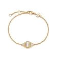 Beloved White Topaz Baguette Bracelet 18ct Gold Plate For Discount