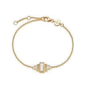 Beloved White Topaz Baguette Bracelet 18ct Gold Plate For Discount