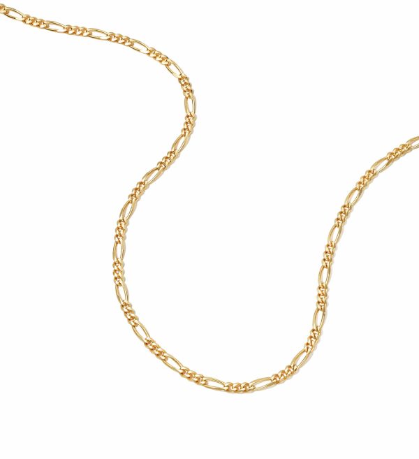 Fine Figaro Chain Necklace 18ct Gold Plate For Discount