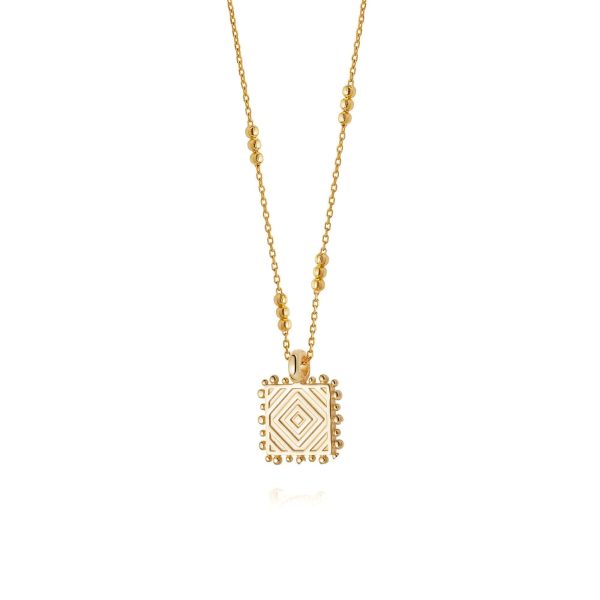 Artisan Square Necklace 18ct Gold Plate Supply