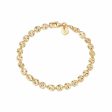 Textured Sunburst Chain Bracelet 18ct Gold Plate Hot on Sale