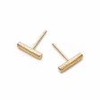 Estée Lalonde T Bar Stud Earrings 18ct Gold Plate Online now