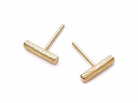 Estée Lalonde T Bar Stud Earrings 18ct Gold Plate Online now