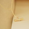 Estée Lalonde Fine Diamond T Bar Necklace 14ct Solid Gold Supply