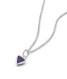 Amethyst February Birthstone Charm Necklace Sterling Silver Fashion