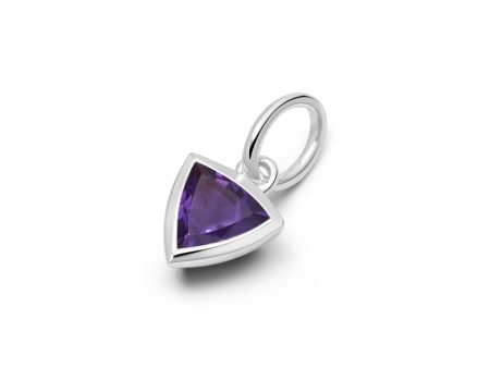 Amethyst February Birthstone Charm Pendant Sterling Silver Discount