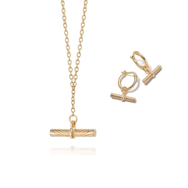 The Must-Have T Bar Layering Set 18ct Gold Plate Hot on Sale