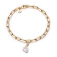 Shrimps Pearl Charm Bracelet 18ct Gold Plate on Sale