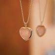 Beloved Rose Quartz Heart Pendant Sterling Silver For Sale