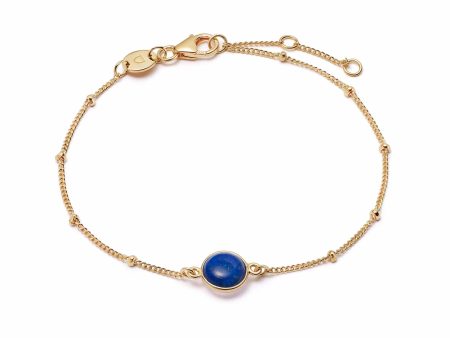 Lapis Healing Stone Bobble Bracelet 18ct Gold Plate Discount