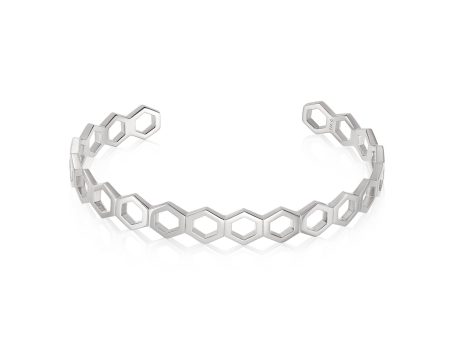 Hexagon Palm Cuff Bangle Sterling Silver For Discount