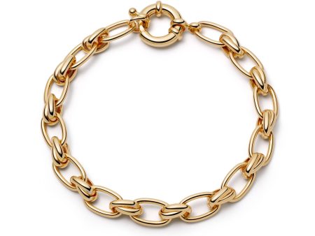 Polly Sayer Vintage Link Chain Bracelet 18ct Gold Plate Hot on Sale