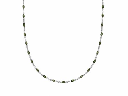 Treasures Green Beaded Necklace Sterling Silver Sale