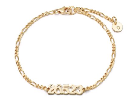 Personalised Date Bracelet 18ct Gold Plate on Sale