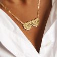 Shrimps Double Heart Personalised Necklace 18ct Gold Plate on Sale