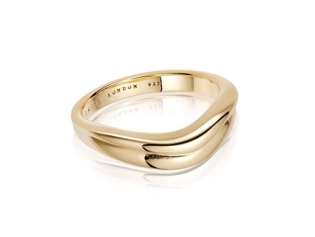 Sandwave Band Ring 18ct Gold Plate Online now