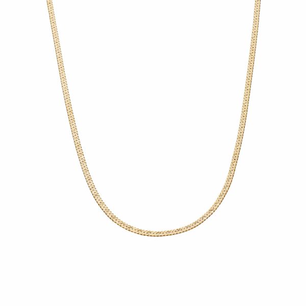 Estée Lalonde Long Flat Snake Chain Necklace 18ct Gold Plate Cheap