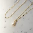 Double Pearl Necklace Layering Set 18ct Gold Plate For Sale