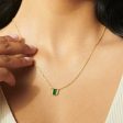 Beloved Green Onyx Baguette Necklace 18ct Gold Plate Hot on Sale