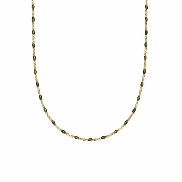 Enamel Beaded Necklace 18ct Gold Plate Discount