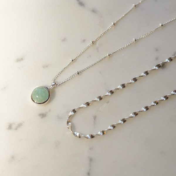 Amazonite Necklace Layering Set Sterling Silver Online now