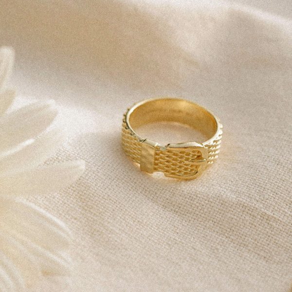 Shrimps Belt Ring 18ct Gold Plate Hot on Sale