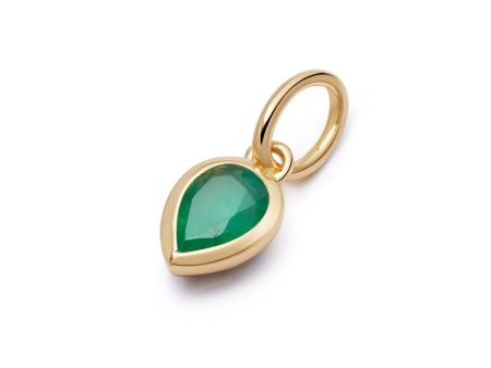 Emerald May Birthstone Charm Pendant 18ct Gold Plate For Cheap