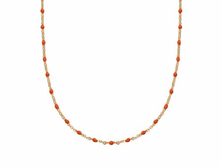 Treasures Coral Beaded Necklace 18ct Gold Plate on Sale